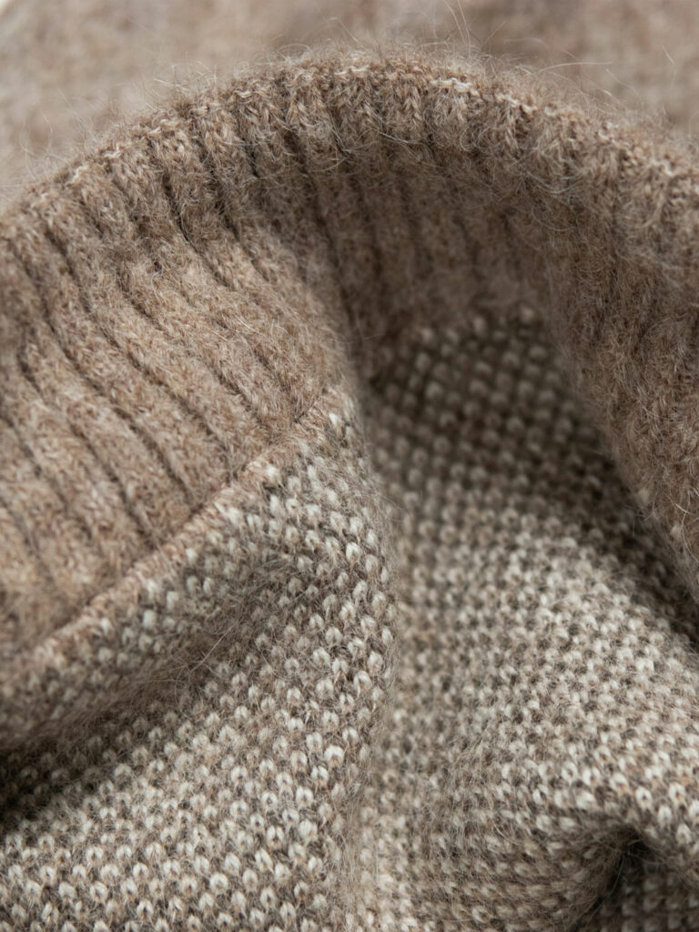 ante date - double layer horizon knit sweater - zoom intérieur laine mérino