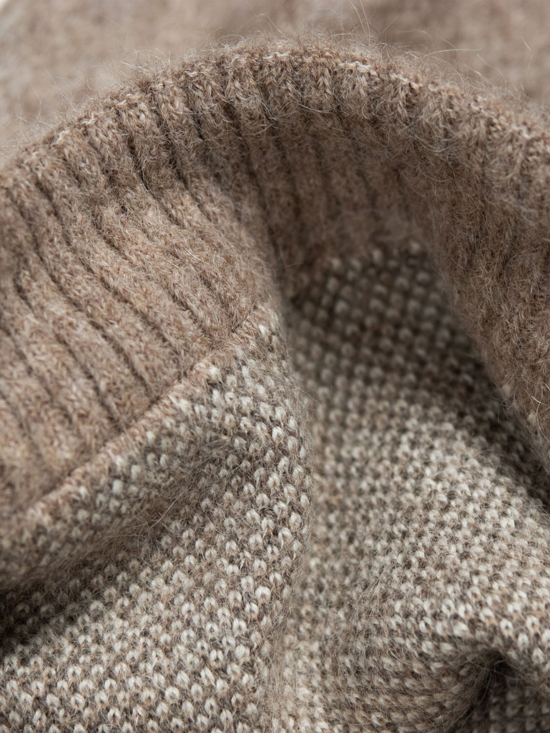 ante date - double layer horizon knit sweater - zoom intérieur laine mérino