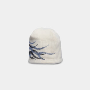 Cream Flame Beanie Blue